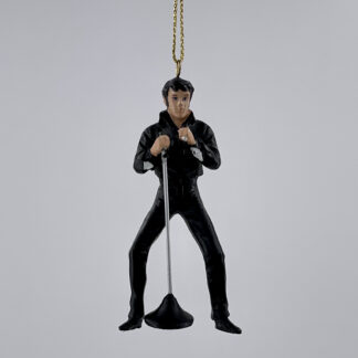 Elvis Presley Wearing All Black 2 1 2 Inch Resin Ornament