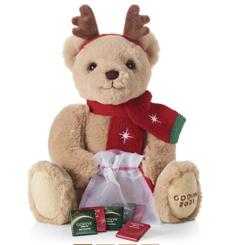 GODIVA 6pc Limited Edition 2021 Holiday Plush Bear Otto's Granary