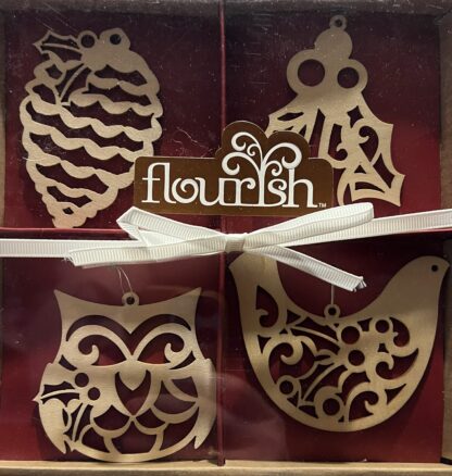 Flourish Wooden Nature Ornaments Set Of 4 4041500
