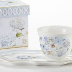 Butterfly Porcelain Tea & Toast Set In Gift Box (8136-2)