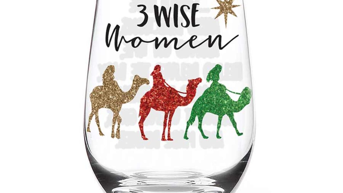 Our Name Is Mud Wine Glasses Neutral - Green & Red 'Three Wise Women'  Stemless Wineglass - Yahoo Shopping