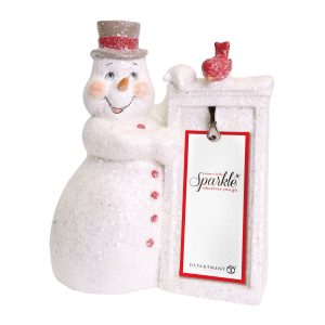 Paper Pulp Messenger Snowman Figurine by Sparkle (6001858)