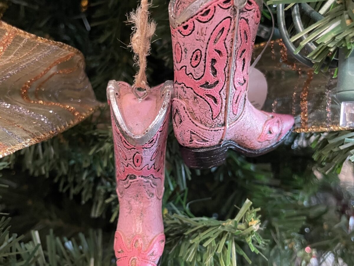 Christmas Cowboy Boot Ornament