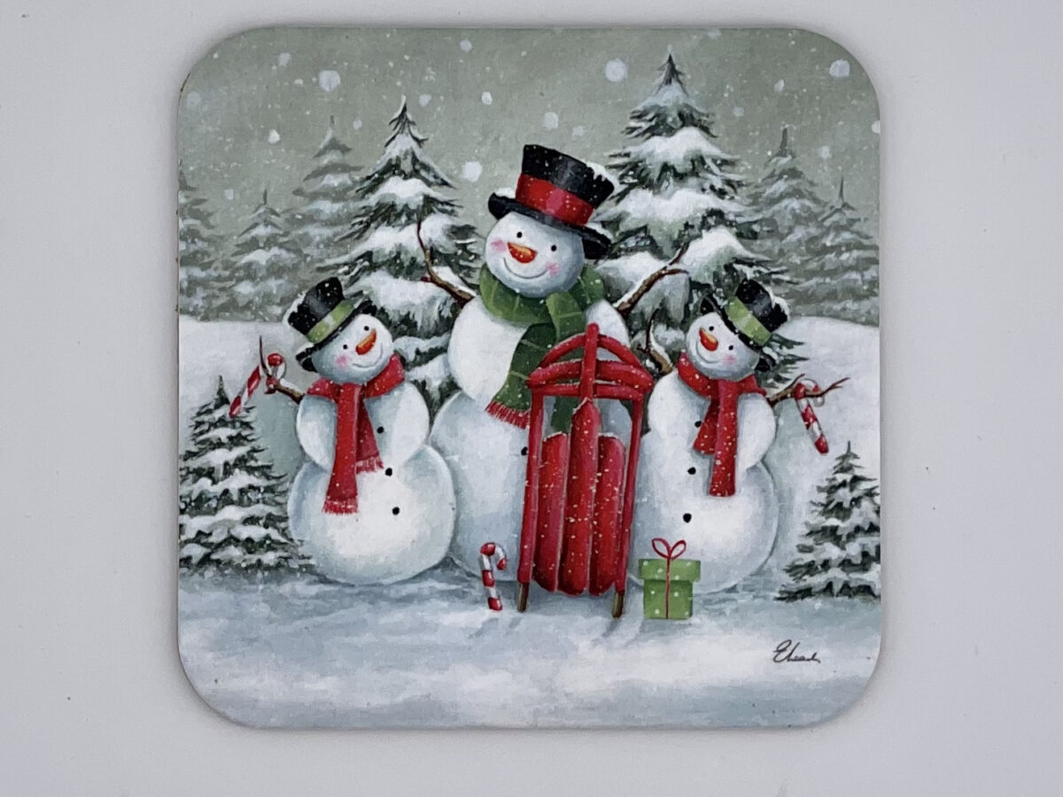 Christmas Coasters: Snowman with Red Bird by LEANIN' TREE - Otto's Granary