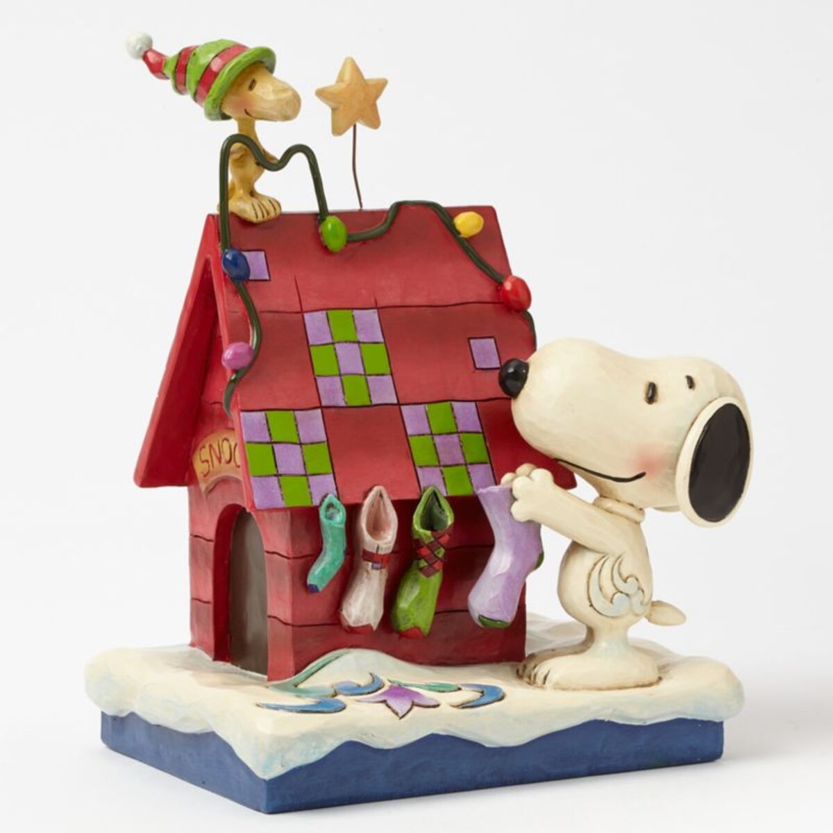 Peanuts Snoopy & Woodstock Warm Embrace Chunky Wood Decor