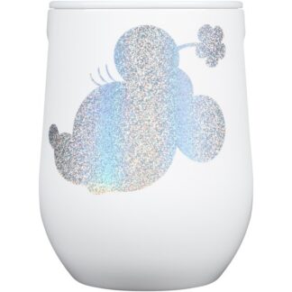 Stemless 12oz Minnie Mouse White Silhouette Sparkle By Corkcicle