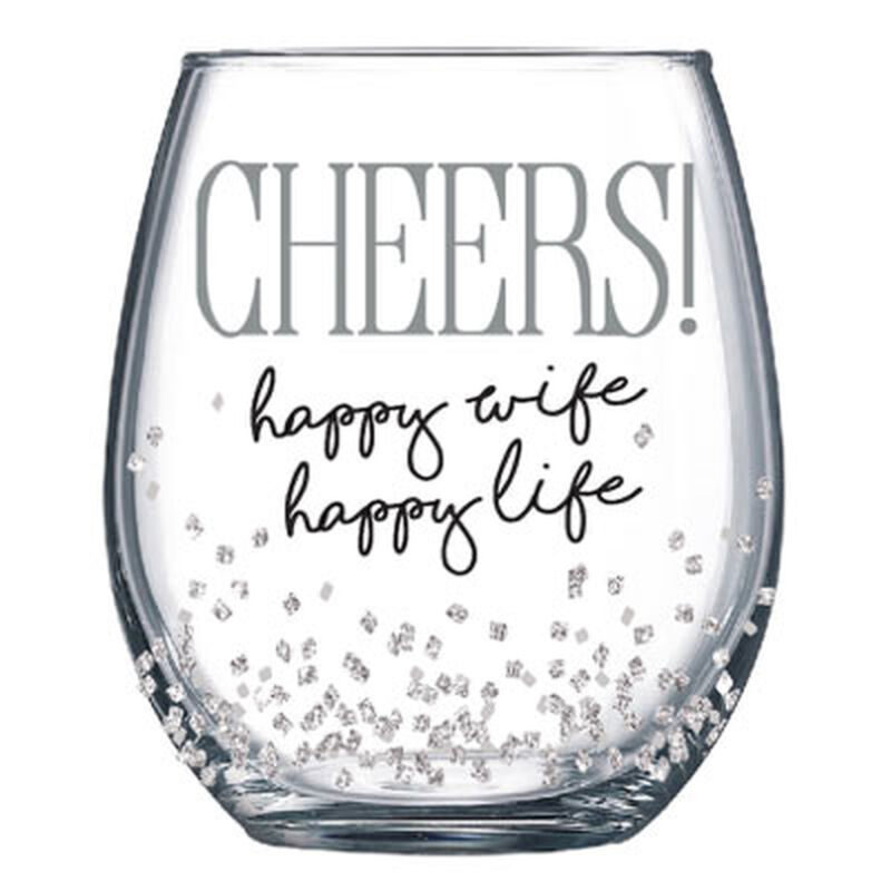 Cheers Wife Stemless Wine Glass By Our Name Is Mud 6006156