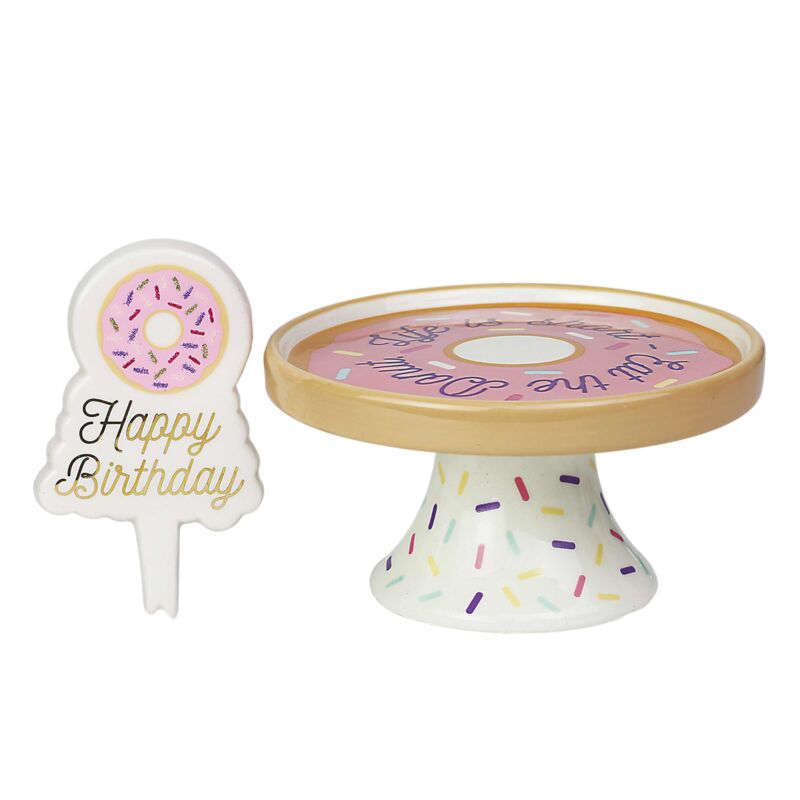 Donut Sign Treat Pedestal By Our Name Is Mud 6003671