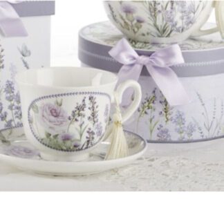 Lavender Porcelain Cup Saucer In Gift Box 8101 7