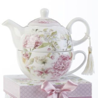 Pink Peony Porcelain Tea For One 8149 6 2