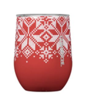 Stemless 12oz Fairisle Red By Corkcicle