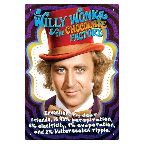 Willy Wonka And The Chocolate Factory Recipe Tin Sign Aq30178