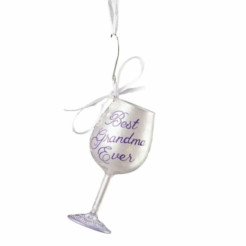 Best Grandma Ever Mini Wine Glass Ornament By Lolita 4056338