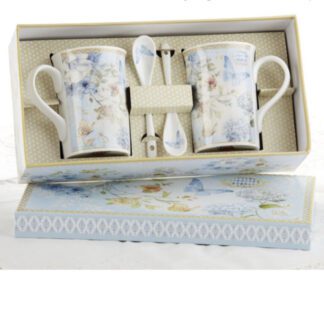 Butterfly Porcelain Mug Spoon Set For 2 In Gift Box 8140 2