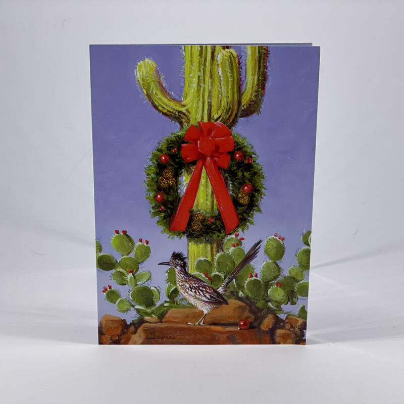 Christmas Card Christmas Wreath On Cactus 2