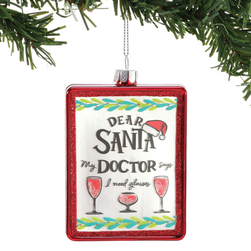 Dear Santa Doctor Says Ornament Entmt By Izzy And Oliver 6004662