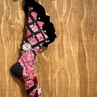 Pink Black Christmas 23 1 2 Inch Stocking By Katherines Collection