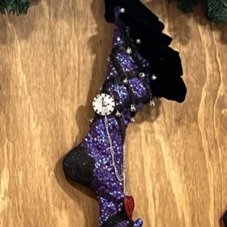 Purple Black Christmas 23 1 2 Inch Stocking By Katherines Collection