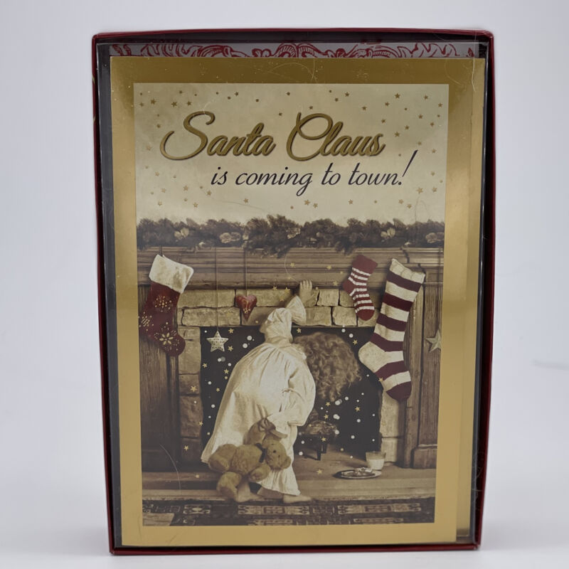 Santa Claus Is Coming To Town Boxed Christmas Cards By Leanin Tree C74750