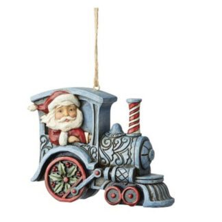 Santa In Train Engine Hanging Ornament By Jim Shore 6004311