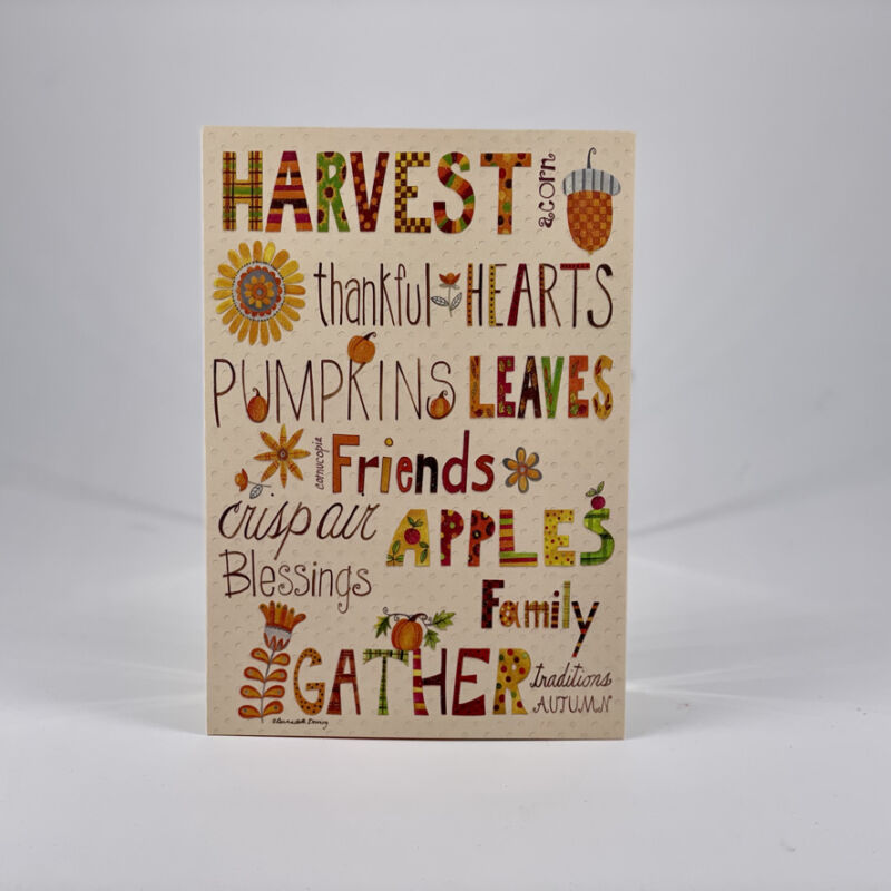 Thanksgiving Card Harvest Acorn Thankful Hearts 2