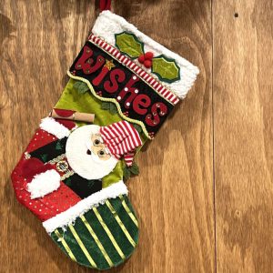 Wishes Stocking with Santa 19-Inch Christmas Stocking