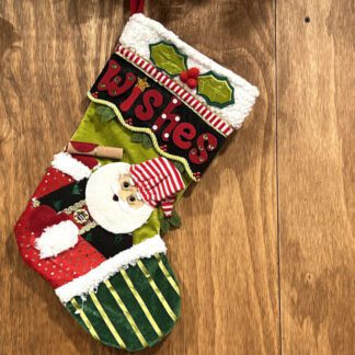 Wishes Stocking With Santa 19 Inch Christmas Stocking