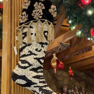 Zebra Beaded 18 Inch Christmas Stocking Safari Collection By Katherines Collection
