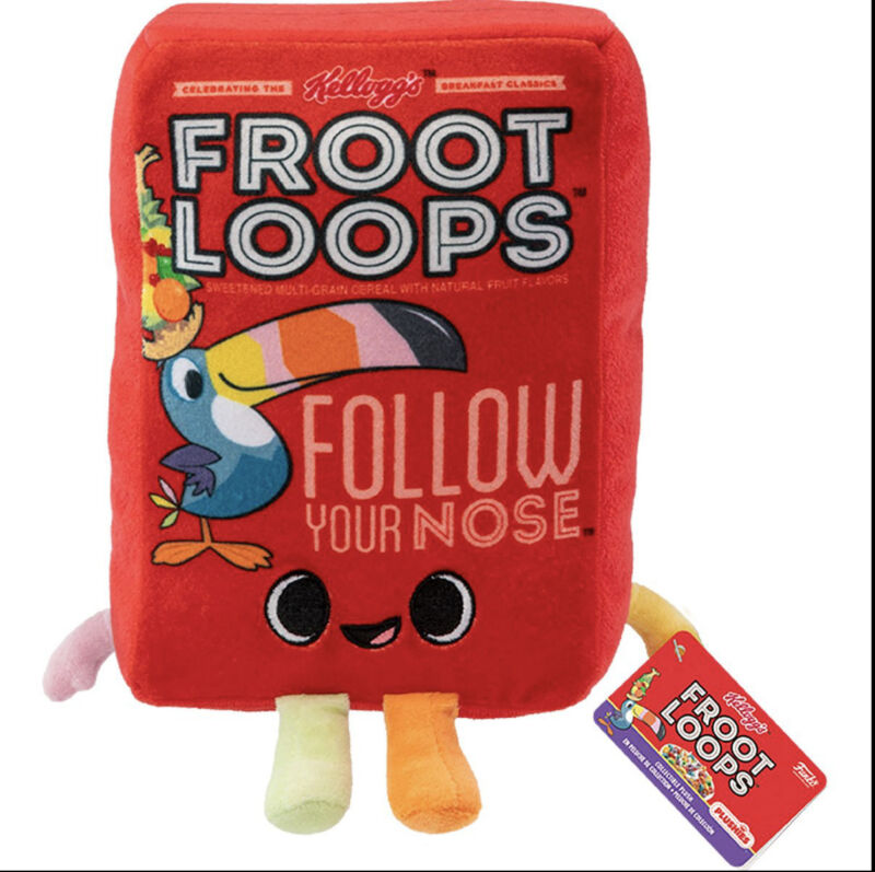 Kelloggs Froot Loops Cereal Box Pop Plush