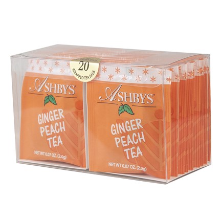 Ginger Peach Tea Bags Box Of 20 By Ashbys