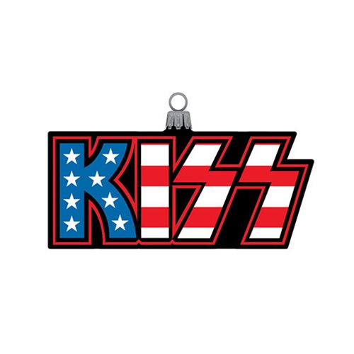 Kiss American Logo 5 Inch Glass Ornament