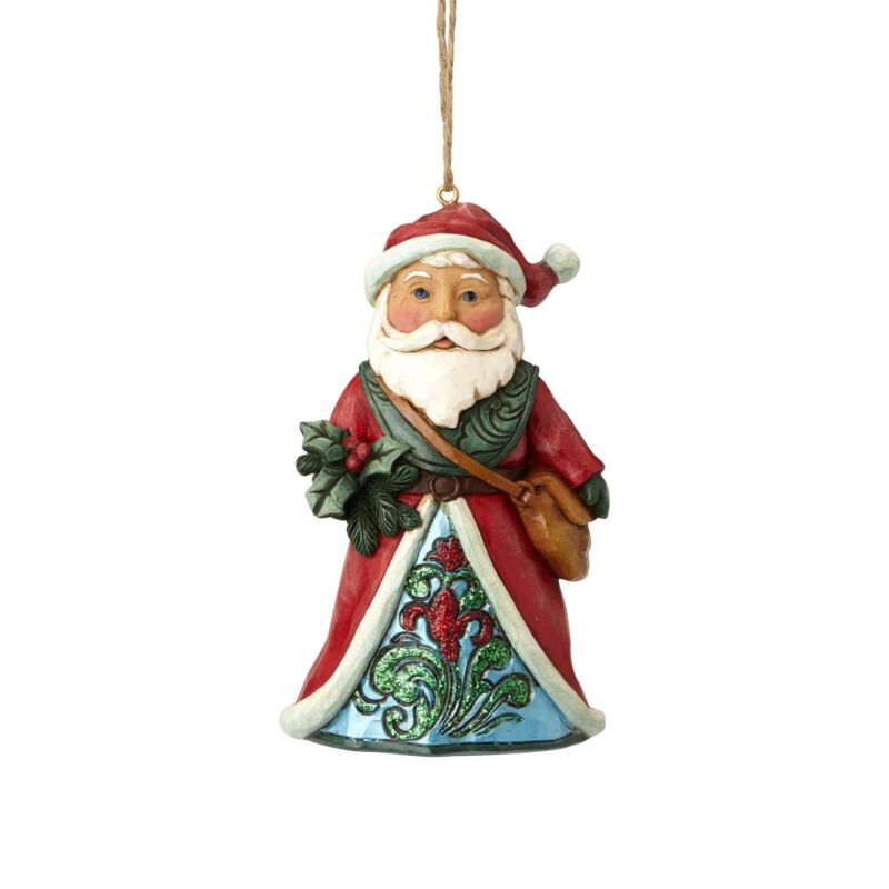 Winter Wonderland Santa Holly Ornament By Jim Shore 6001424 2