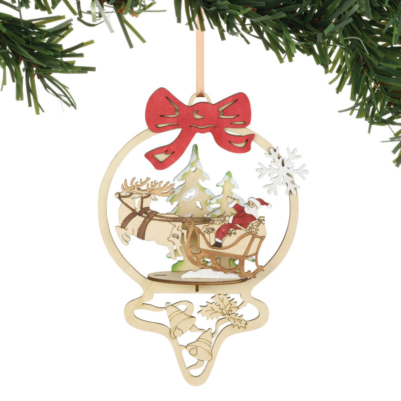 Flourish Santa Sleigh Ornaments By Flourish 6005175