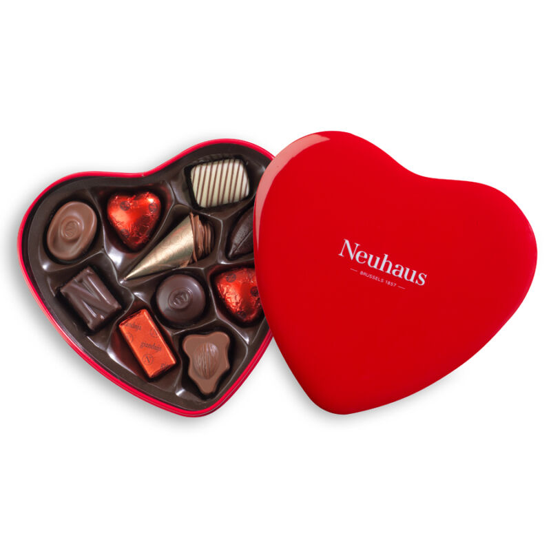 Neuhaus 10pc Gourmet Chocolate Red Tin Heart 5006679
